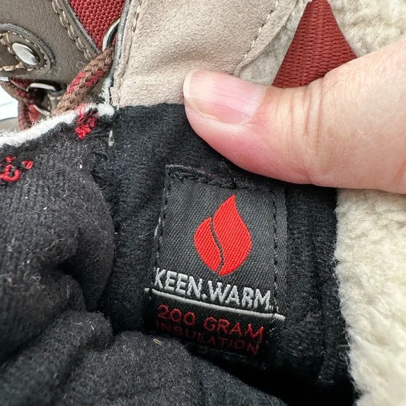 KEEN Basin Leather Insulated Waterproof Snow Boots Size US Youth 12 - Picture 9 of 10